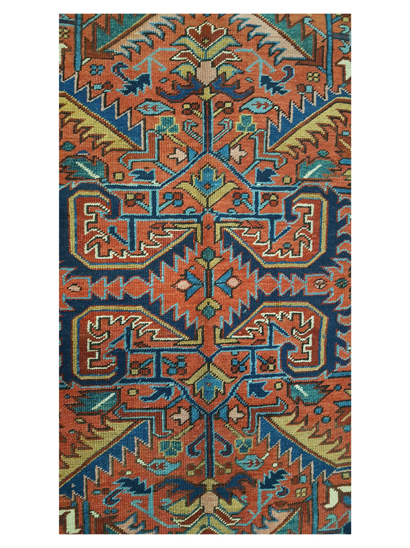 Fasa Antique Heriz 3573 Rust Indigo Traditional Antique Rug