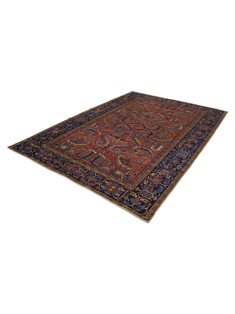 Fasa Antique Heriz 3573 Rust Indigo Traditional Antique Rug