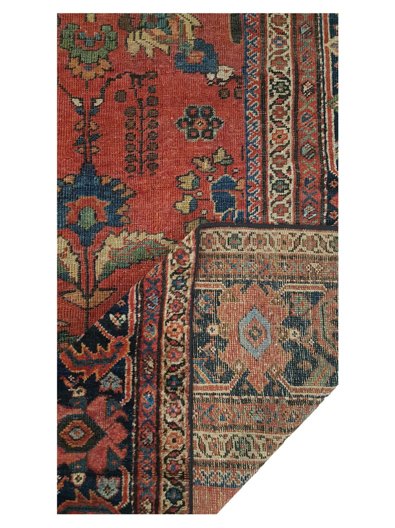 Fasa Antique Mahal 3582 Rust Indigo Traditional Antique Rug