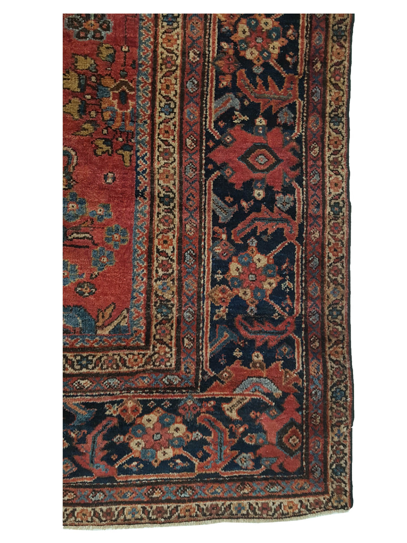 Fasa Antique Mahal 3582 Rust Indigo Traditional Antique Rug