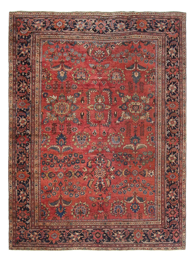 Fasa Antique Mahal  Rust Indigo Traditional