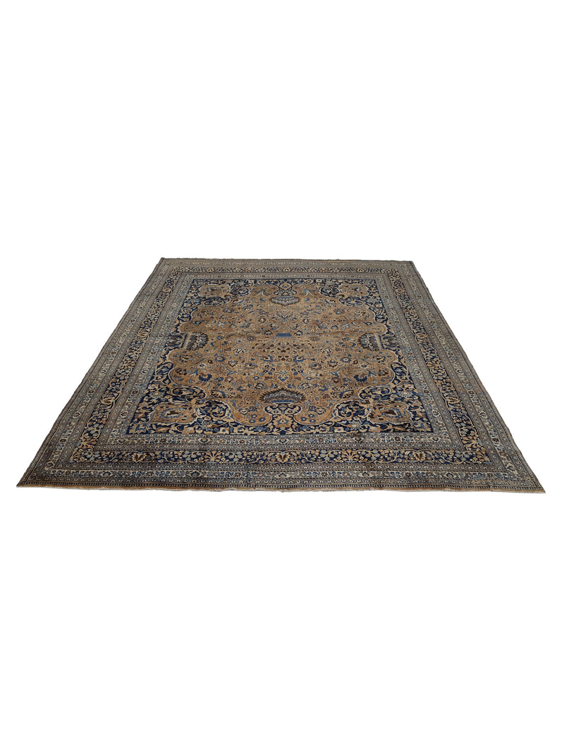 Fasa Antique Yazad 3586 Lt.Brown Brown Traditional Antique Rug