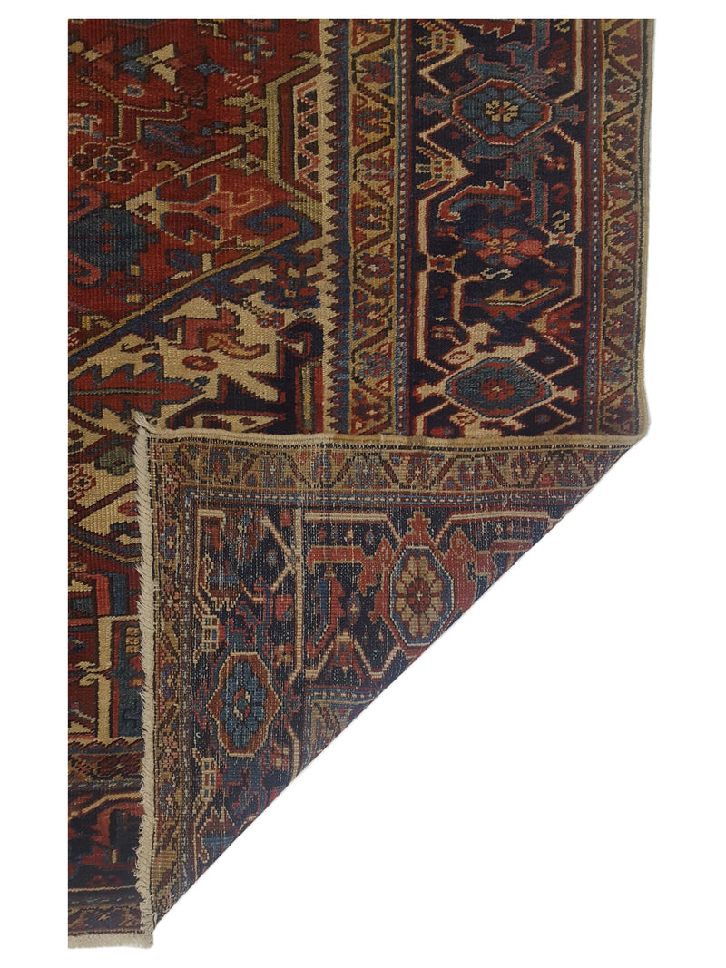 Fasa Antique Heriz 3587 Rust Indigo Traditional Antique Rug