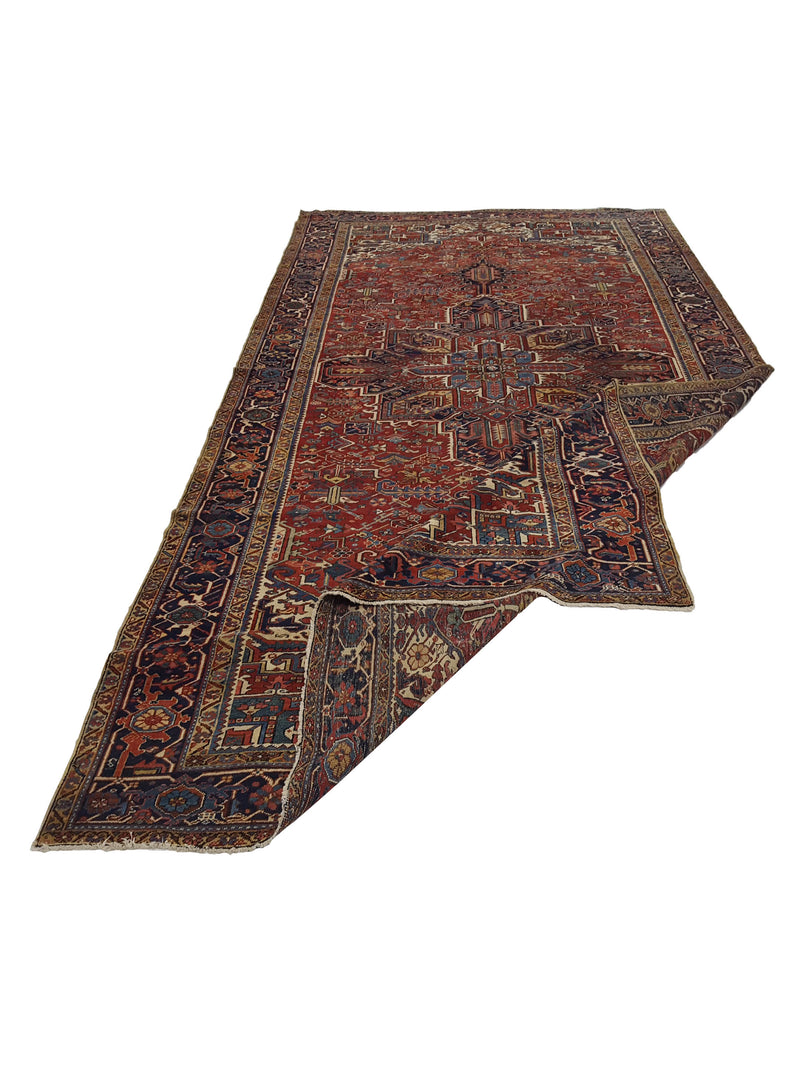 Fasa Antique Heriz 3587 Rust Indigo Traditional Antique Rug