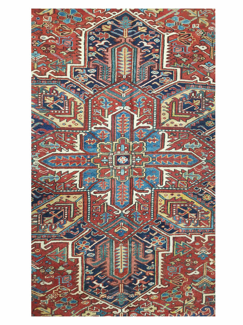 Fasa Antique Heriz 3587 Rust Indigo Traditional Antique Rug