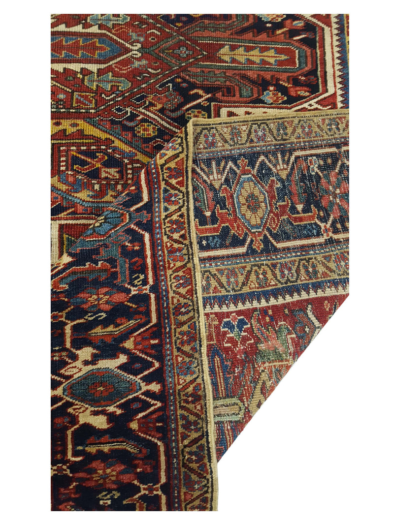 Fasa Antique Heriz 3587 Rust Indigo Traditional Antique Rug