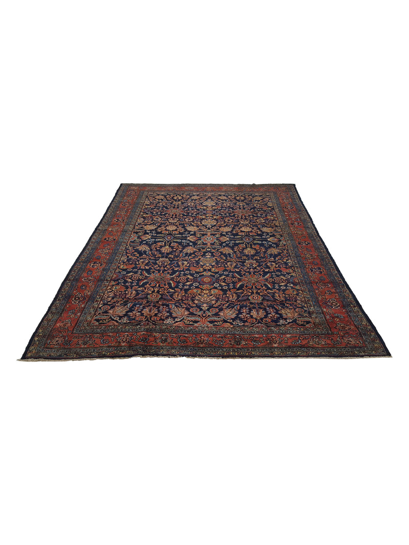 Fasa Antique Bibikabad 3593 Indigo Rust Traditional Antique Rug