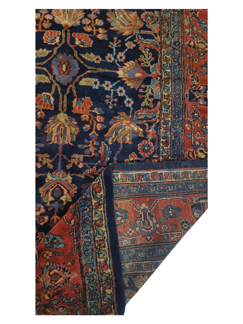 Fasa Antique Bibikabad 3593 Indigo Rust Traditional Antique Rug