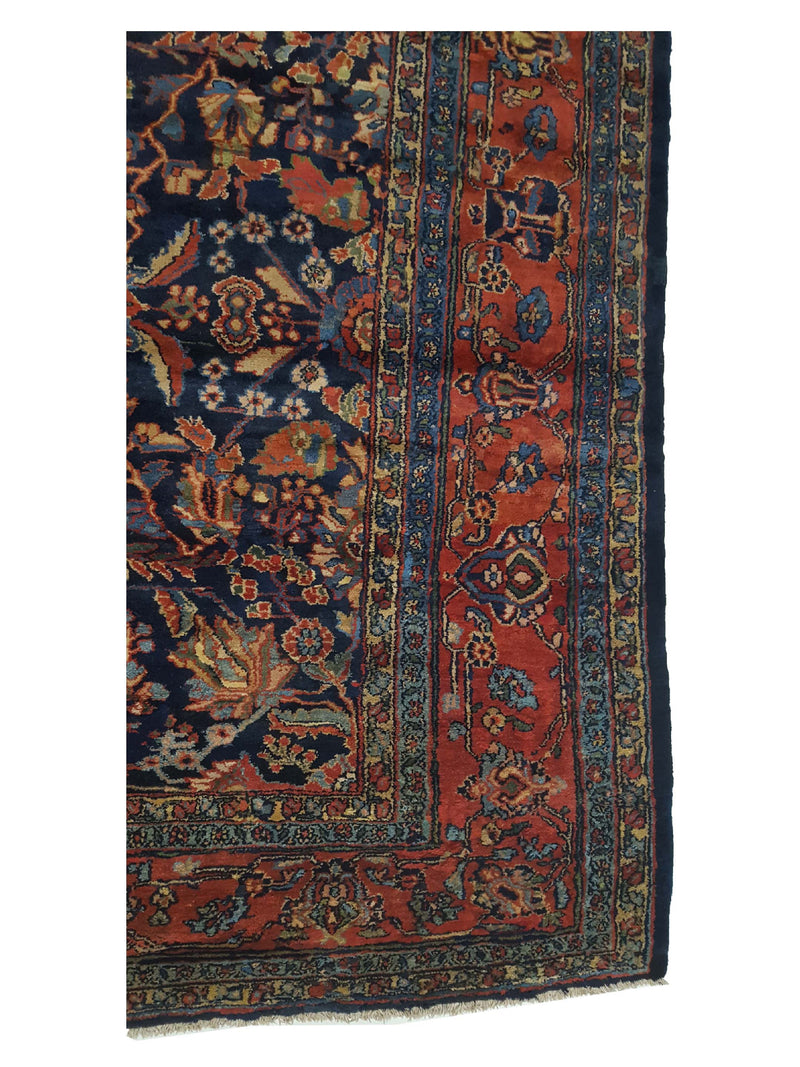 Fasa Antique Bibikabad 3593 Indigo Rust Traditional Antique Rug