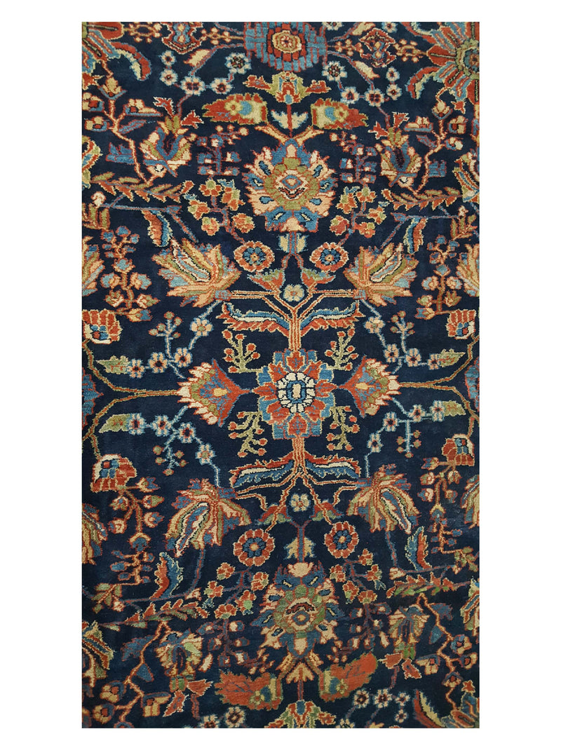 Fasa Antique Bibikabad 3593 Indigo Rust Traditional Antique Rug