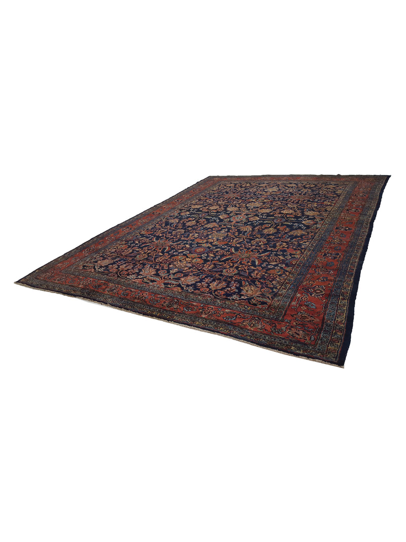 Fasa Antique Bibikabad 3593 Indigo Rust Traditional Antique Rug