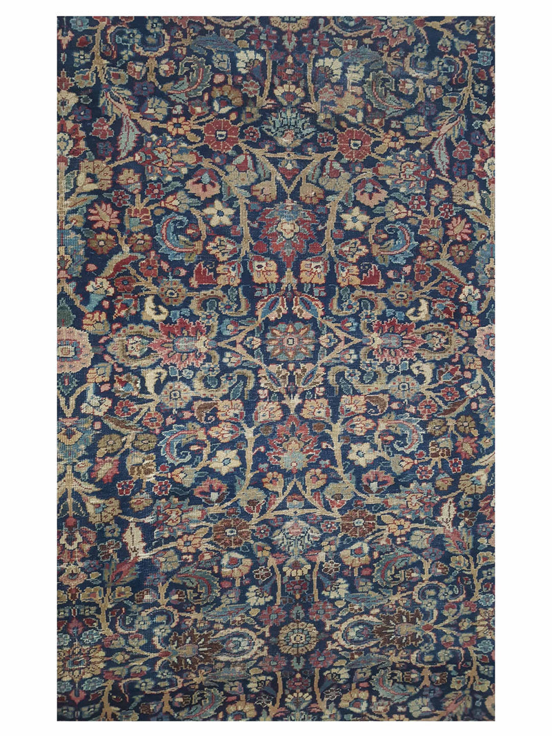 Fasa Antique Mashad 3623 Indigo Burgundy Traditional Antique Rug