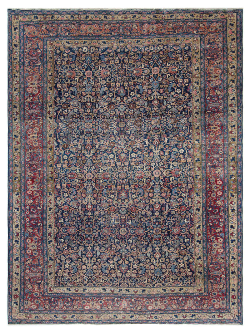 Fasa Antique Mashad  Indigo Burgundy Traditional