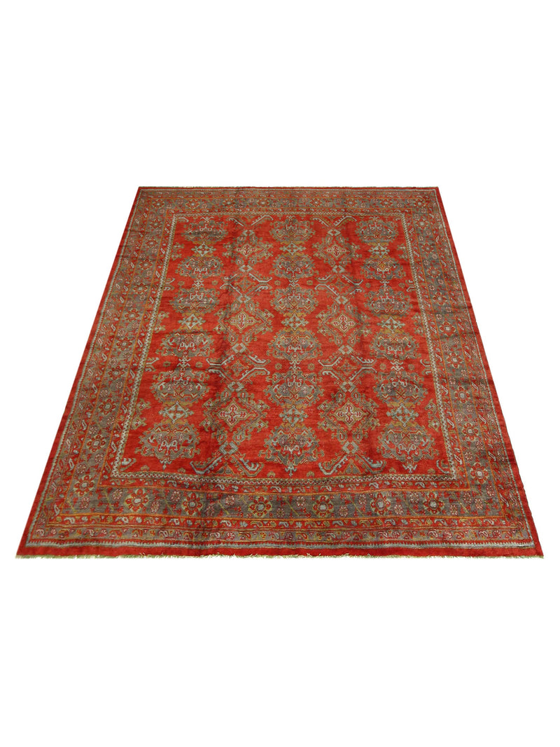 Fasa Antique Ushak 3639 Rust Grey Traditional Antique Rug