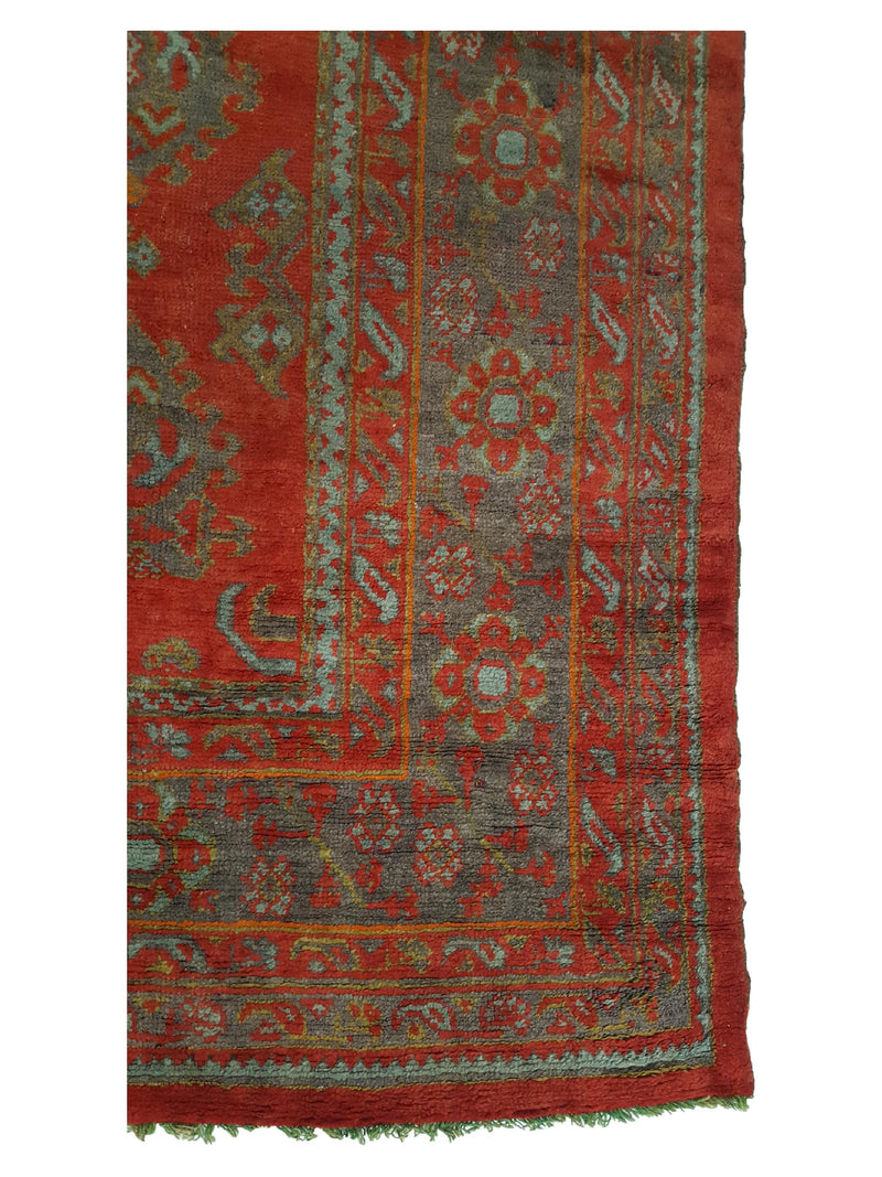 Fasa Antique Ushak 3639 Rust Grey Traditional Antique Rug