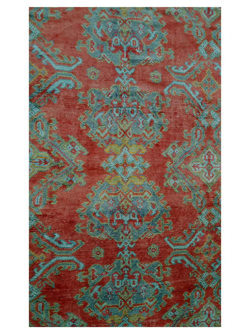 Fasa Antique Ushak 3639 Rust Grey Traditional Antique Rug