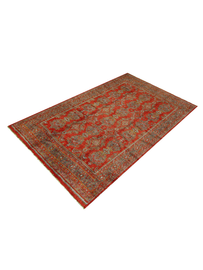 Fasa Antique Ushak 3639 Rust Grey Traditional Antique Rug