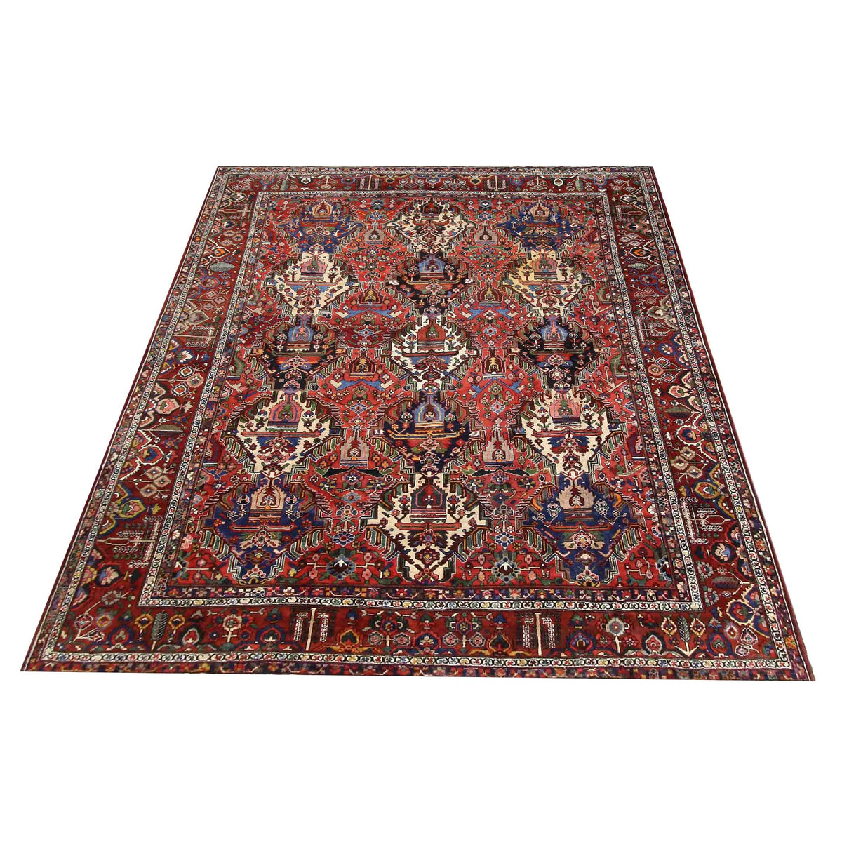 Fasa Antique Bakhtiyari 3701 Red Red Traditional Antique Rug