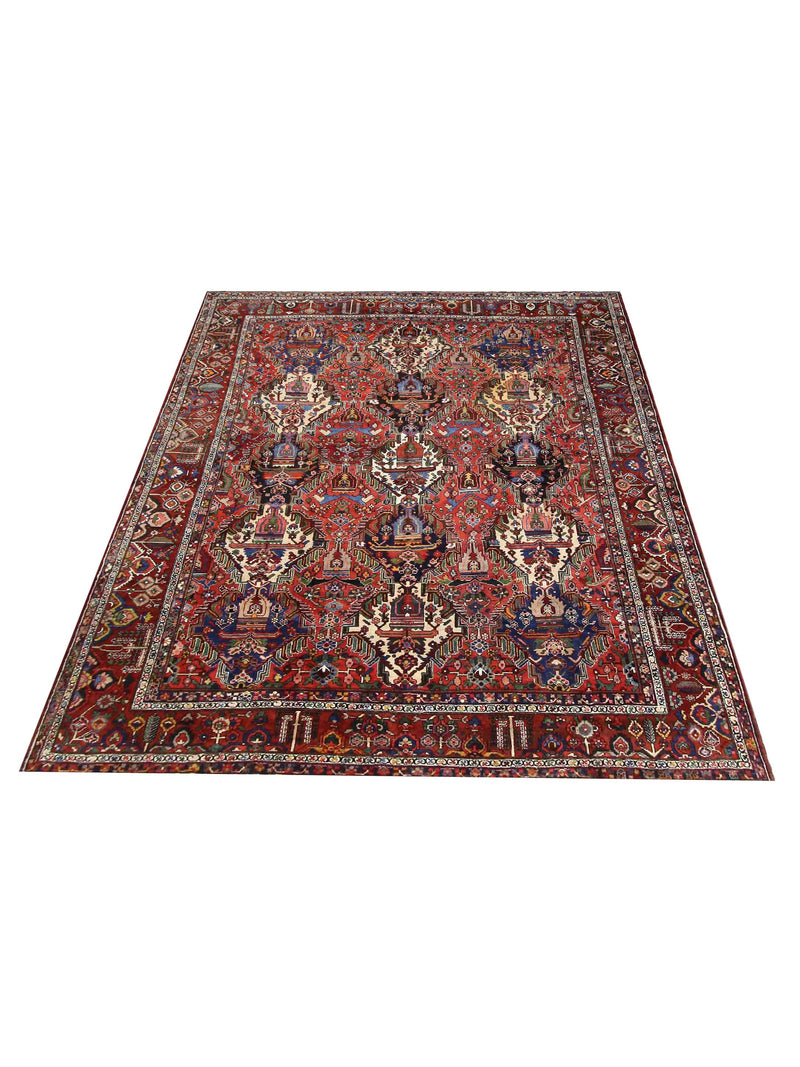 Fasa Antique Bakhtiyari 3701 Red Red Traditional Antique Rug