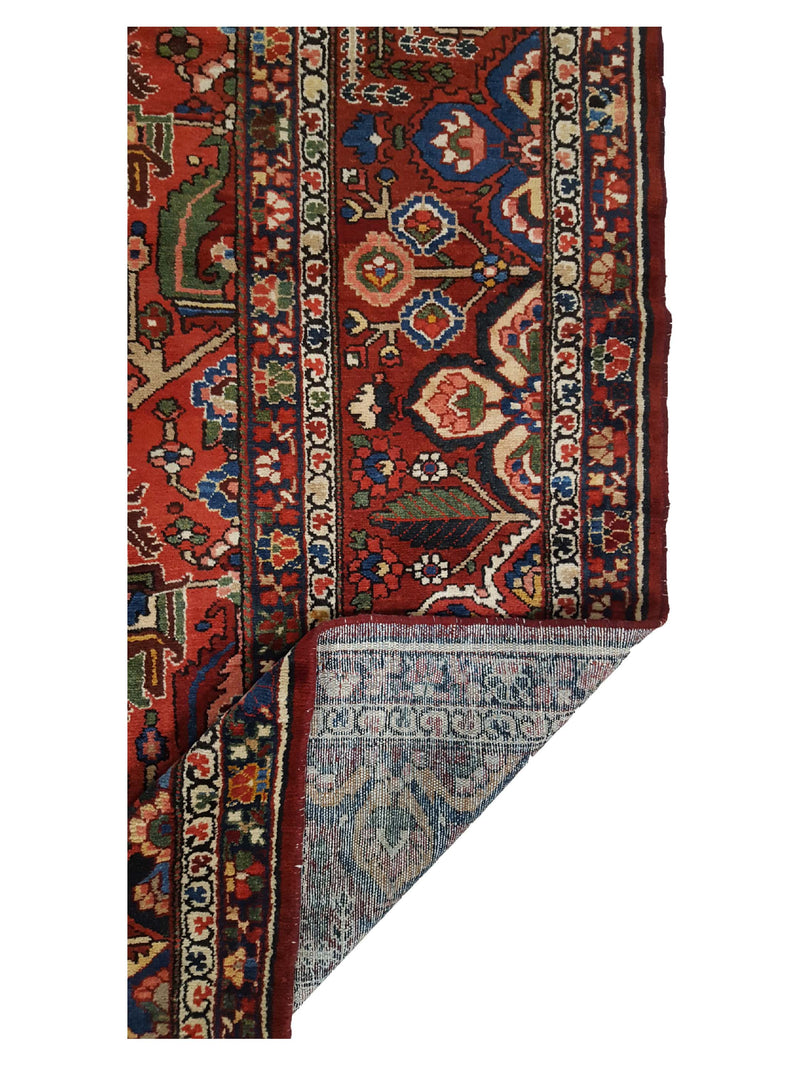 Fasa Antique Bakhtiyari 3701 Red Red Traditional Antique Rug