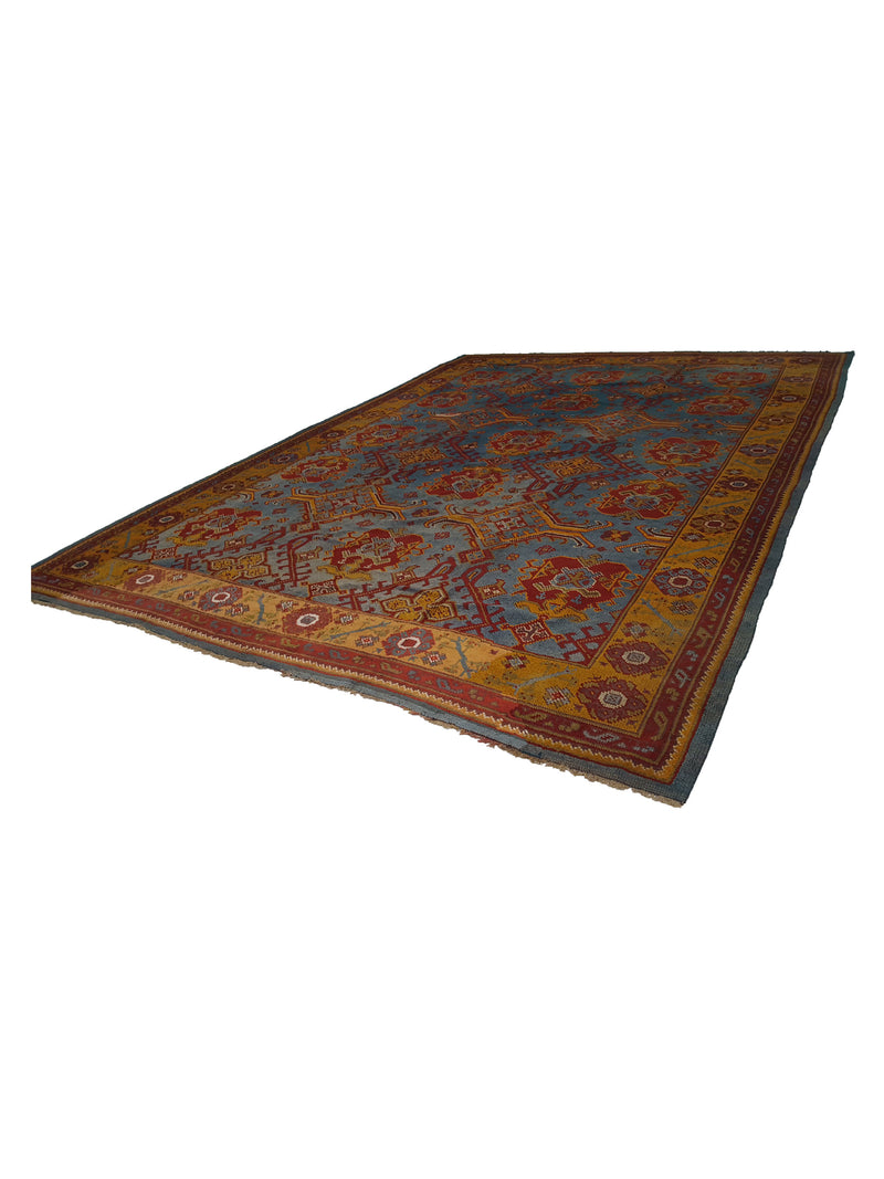 Fasa Antqiue Donegul 3708 Blue Gold Traditional Antique Rug