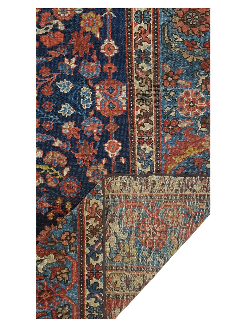Fasa Antique Malayer 3711 Indigo Rust Traditional Antique Rug
