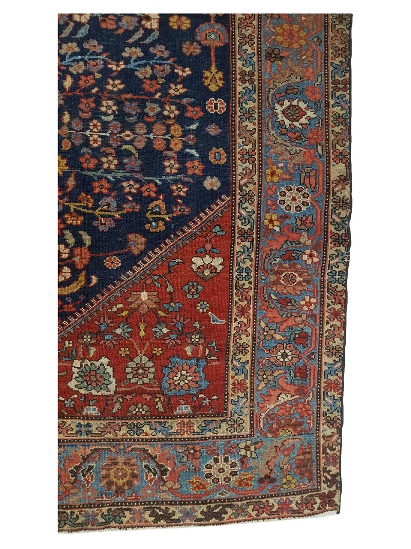 Fasa Antique Malayer 3711 Indigo Rust Traditional Antique Rug