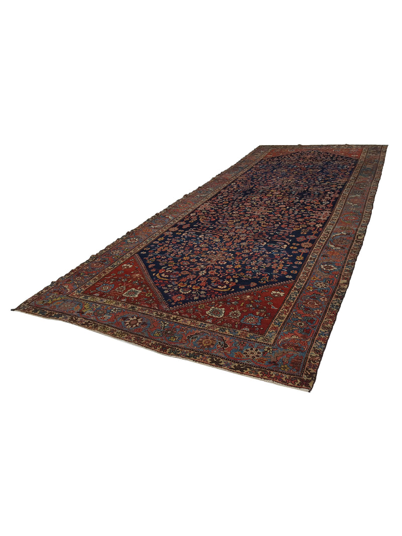 Fasa Antique Malayer 3711 Indigo Rust Traditional Antique Rug