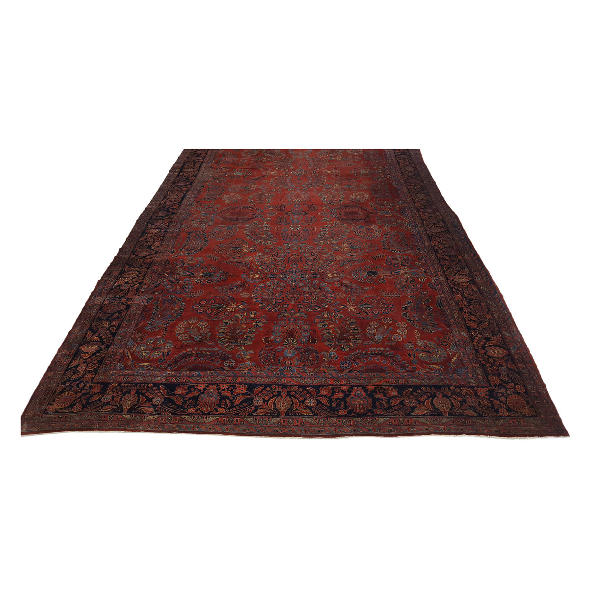 Fasa Antique Sarouk 3713 Rust Navy Traditional Antique Rug