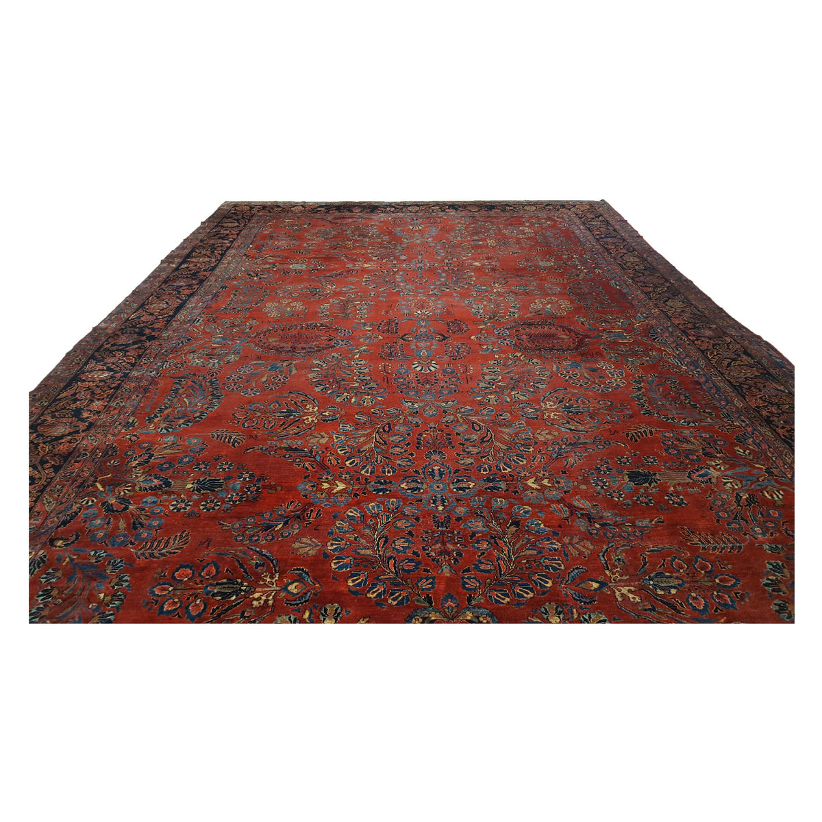 Fasa Antique Sarouk 3713 Rust Navy Traditional Antique Rug