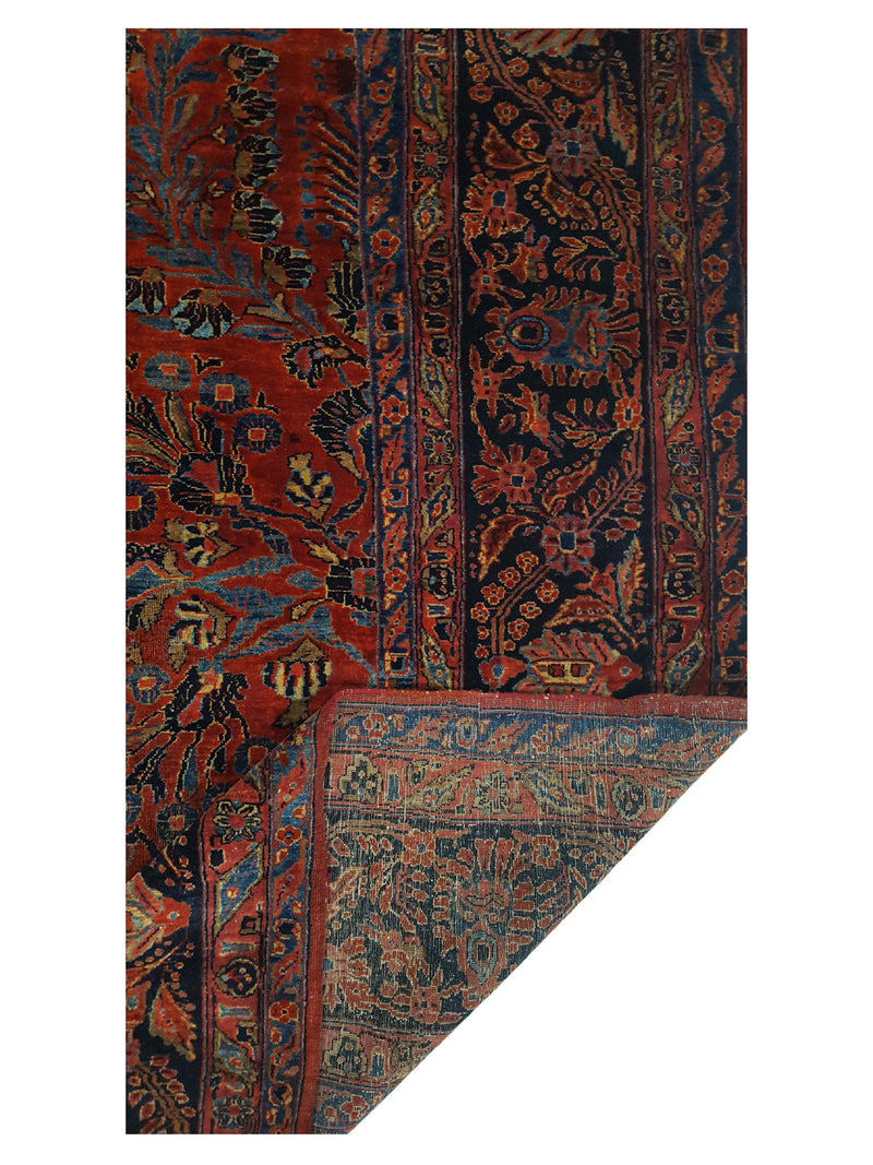 Fasa Antique Sarouk 3713 Rust Navy Traditional Antique Rug