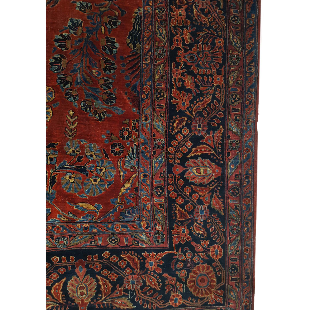 Fasa Antique Sarouk 3713 Rust Navy Traditional Antique Rug