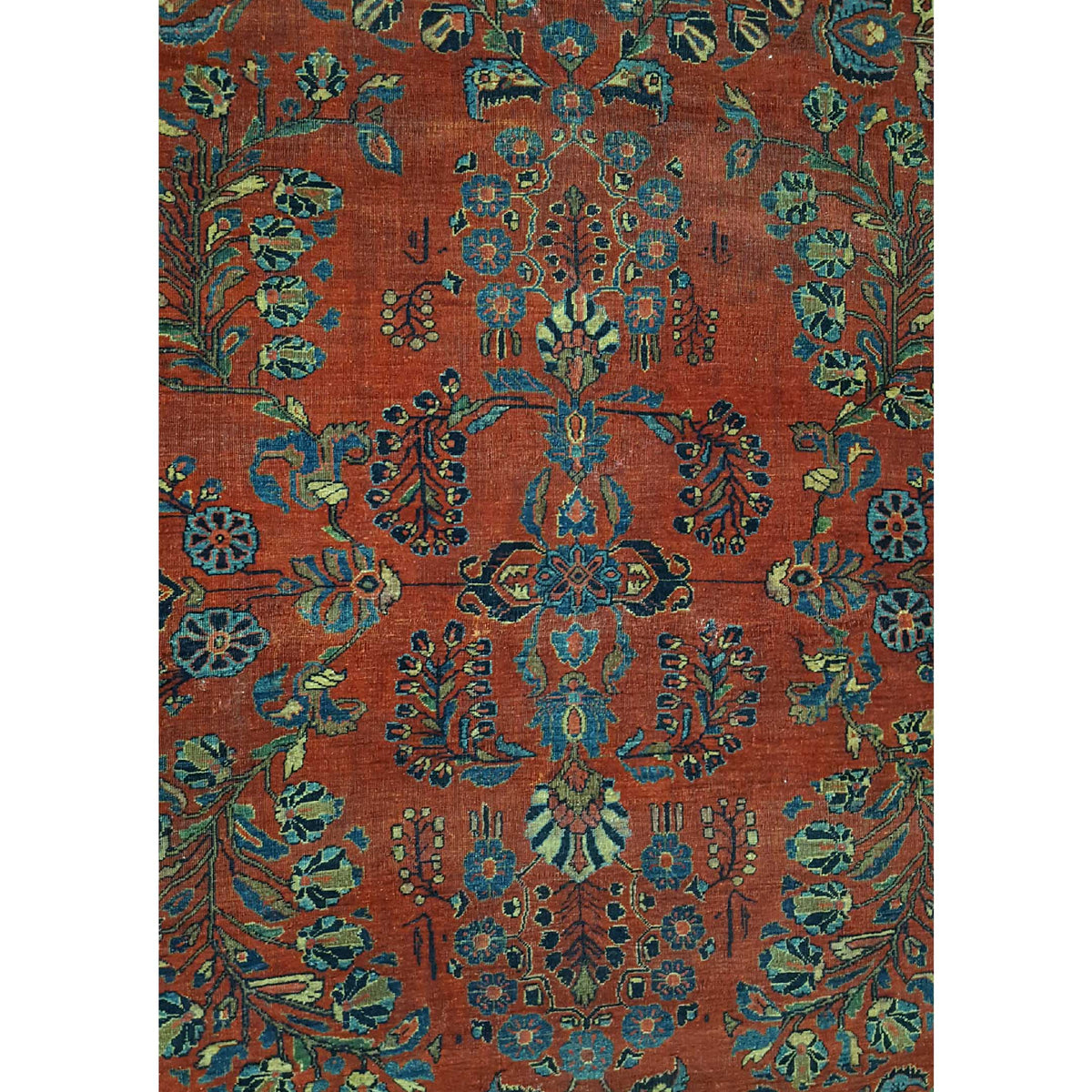 Fasa Antique Sarouk 3713 Rust Navy Traditional Antique Rug