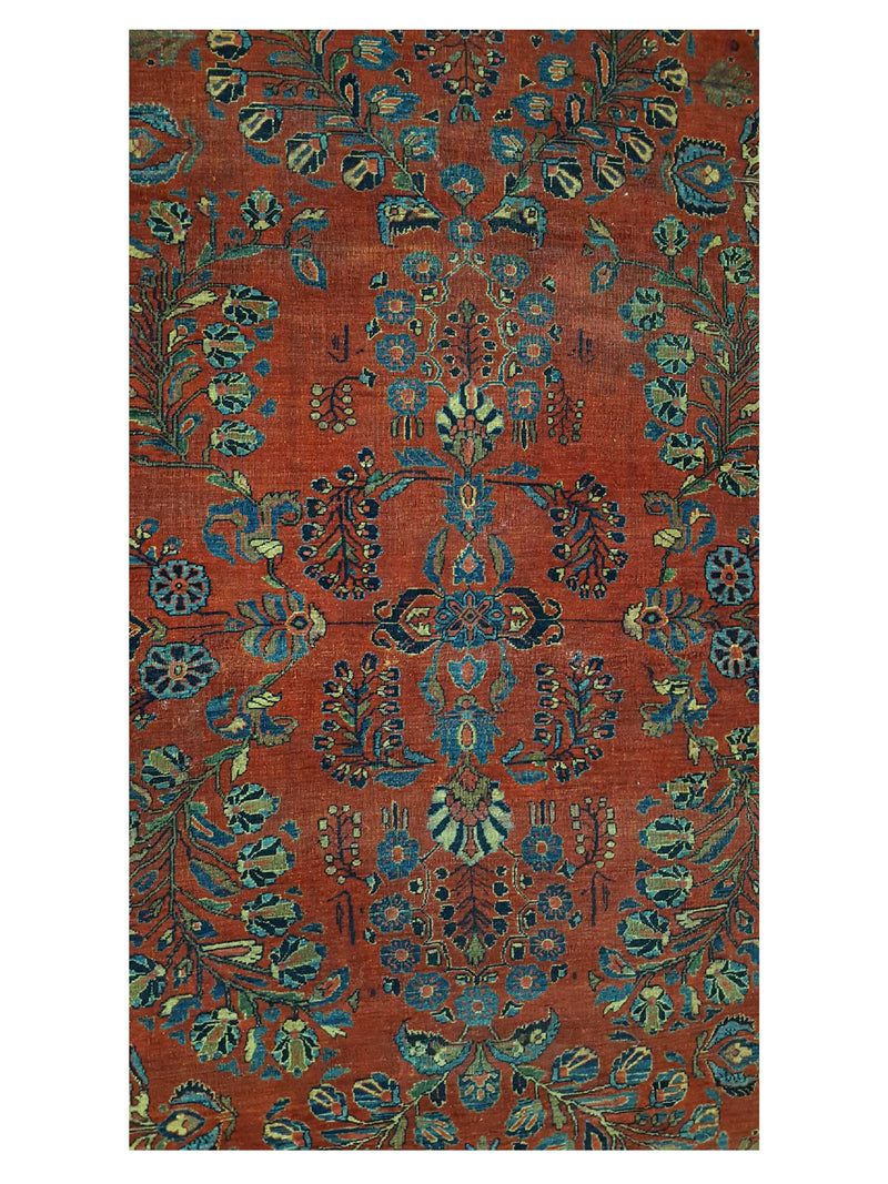 Fasa Antique Sarouk 3713 Rust Navy Traditional Antique Rug