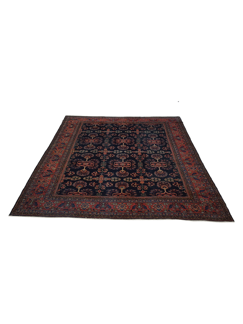 Fasa Antique Mahal 3717 Indigo Coral Traditional Antique Rug