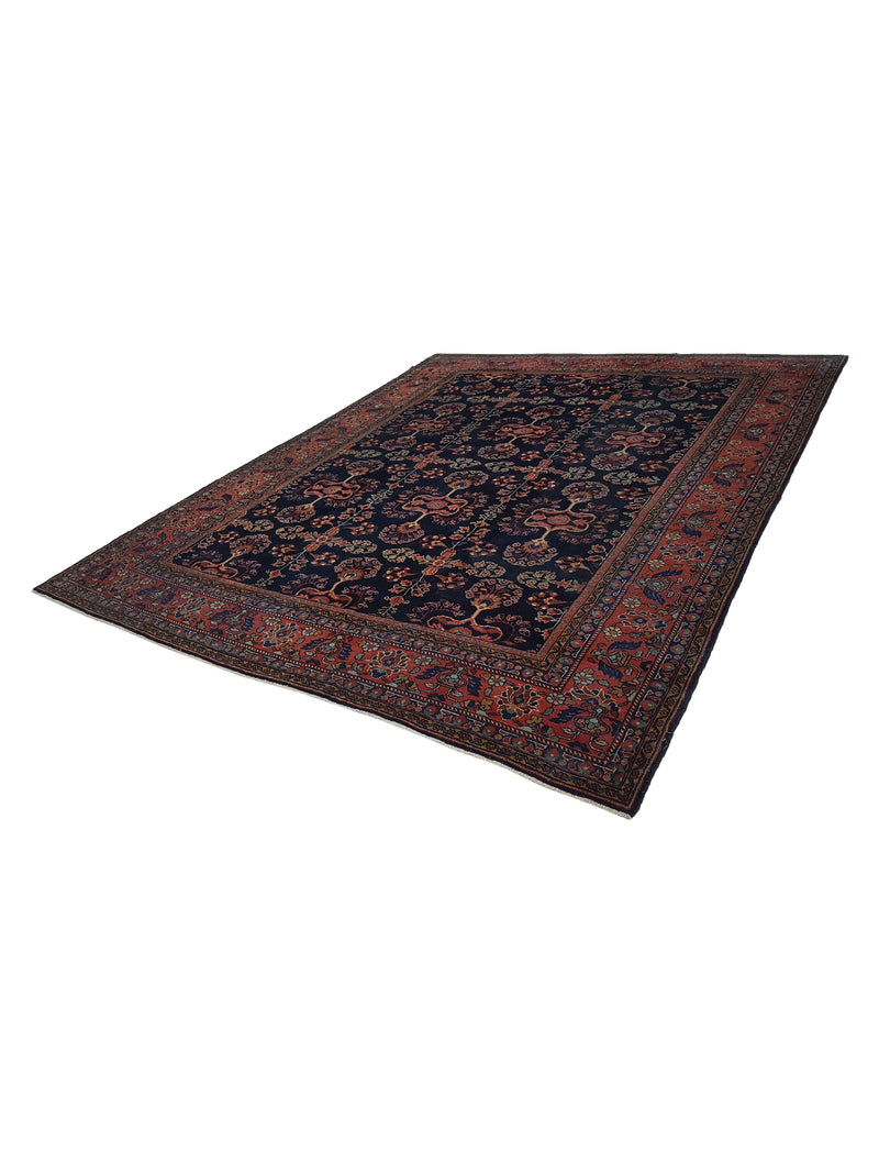 Fasa Antique Mahal 3717 Indigo Coral Traditional Antique Rug