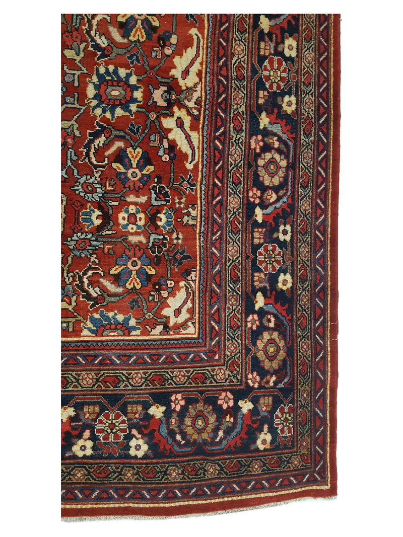 Fasa Antique Mahal 3719 Rust Indigo Traditional Antique Rug
