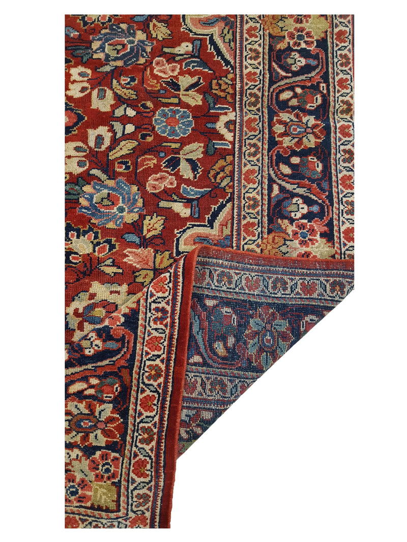 Fasa Antique Mahal 3770 Rust Indigo Traditional Antique Rug