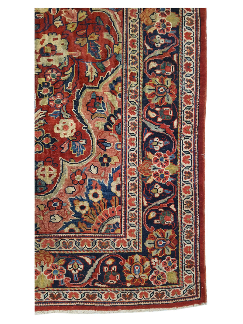 Fasa Antique Mahal 3770 Rust Indigo Traditional Antique Rug