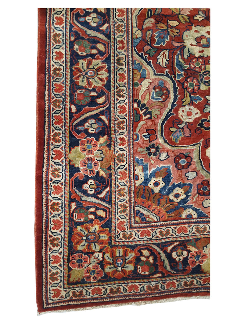 Fasa Antique Mahal 3770 Rust Indigo Traditional Antique Rug