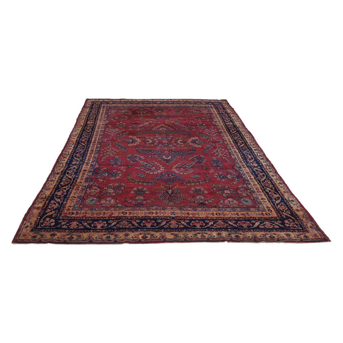 Fasa Antique Kerman 3772 Rust Indigo Traditional Antique Rug