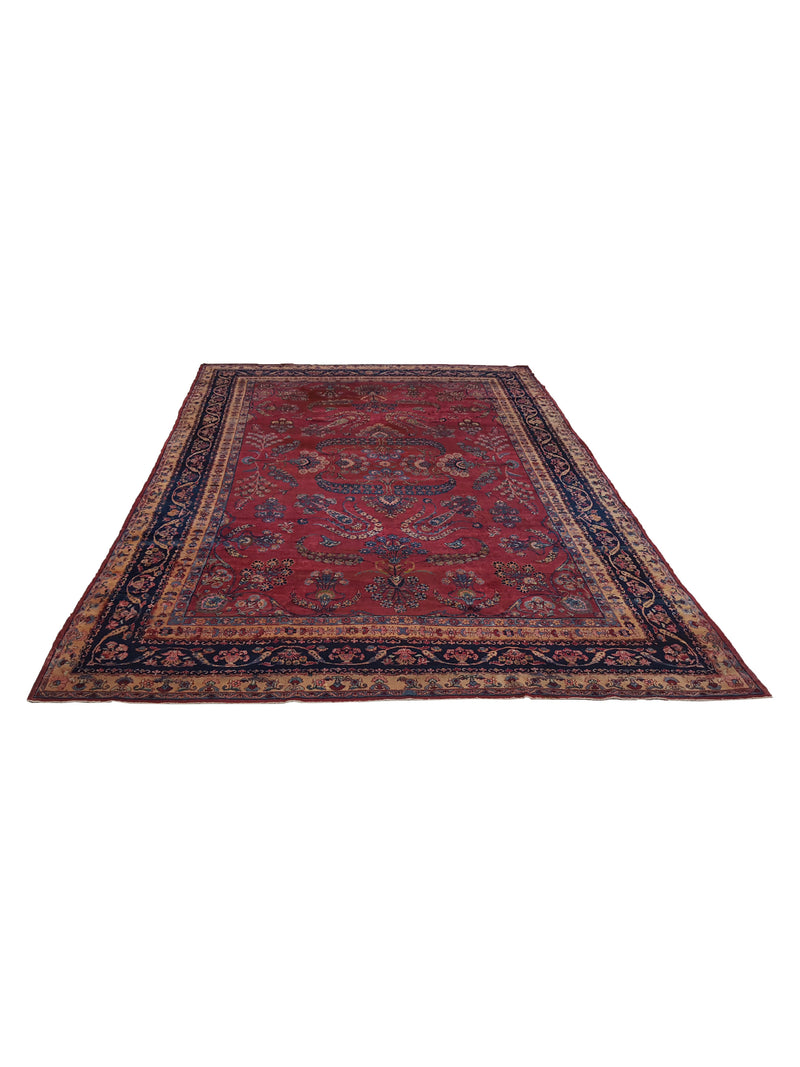 Fasa Antique Kerman 3772 Rust Indigo Traditional Antique Rug