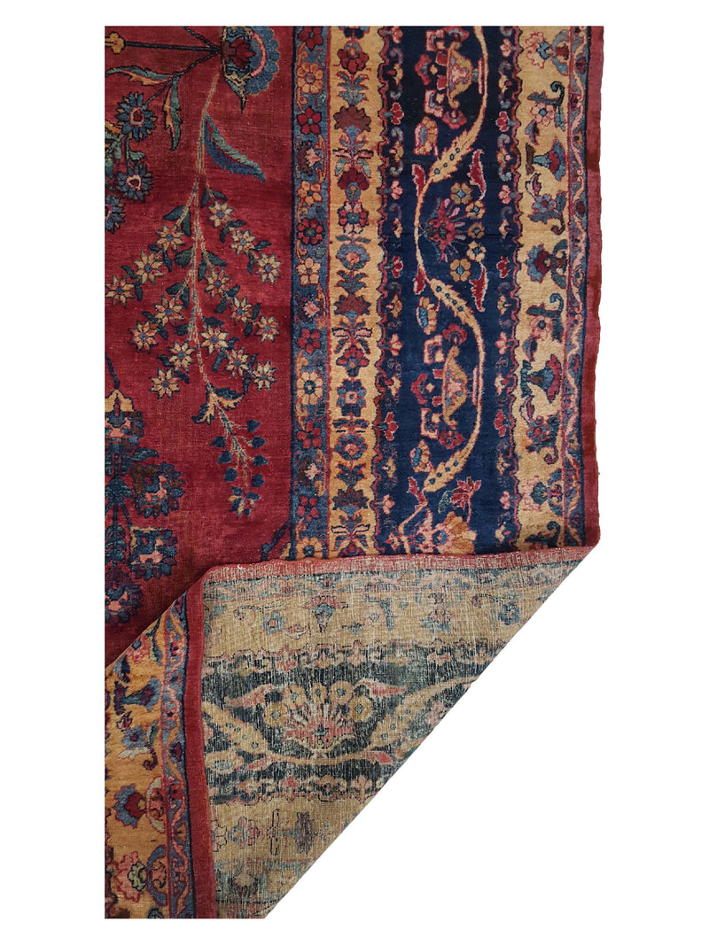 Fasa Antique Kerman 3772 Rust Indigo Traditional Antique Rug