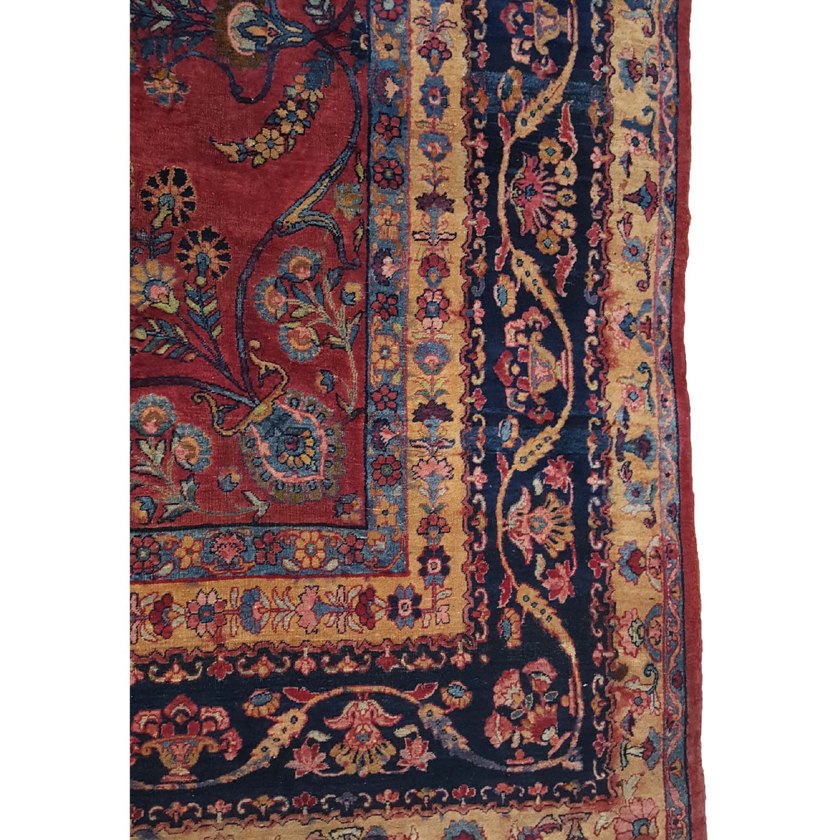 Fasa Antique Kerman 3772 Rust Indigo Traditional Antique Rug