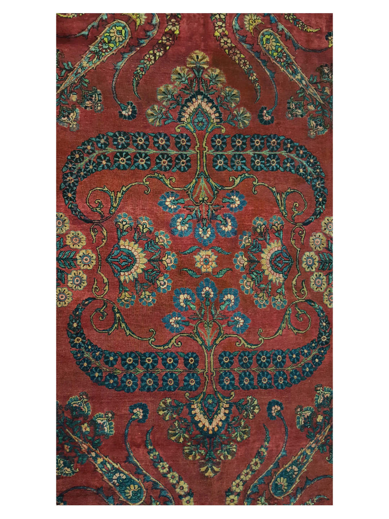 Fasa Antique Kerman 3772 Rust Indigo Traditional Antique Rug