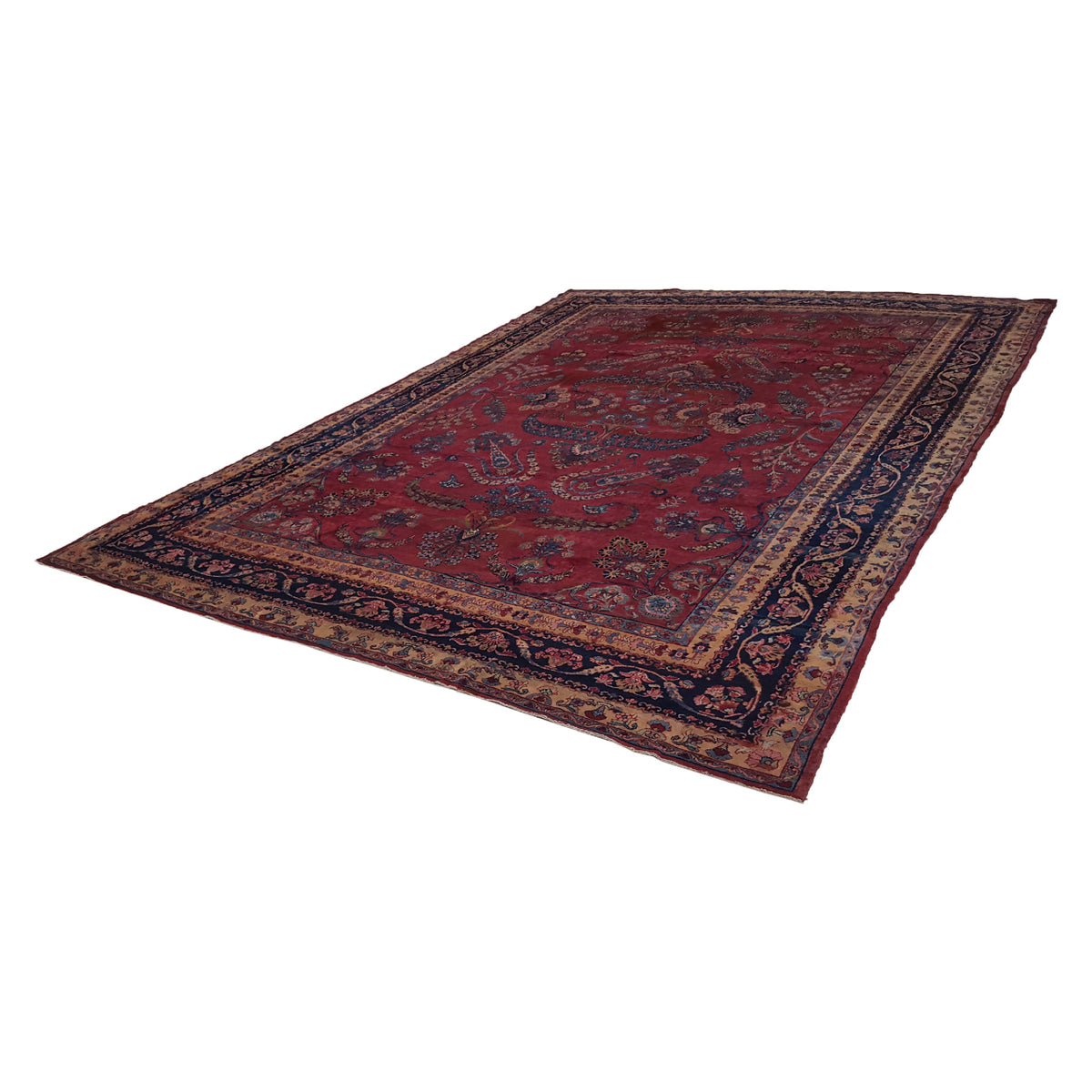 Fasa Antique Kerman 3772 Rust Indigo Traditional Antique Rug