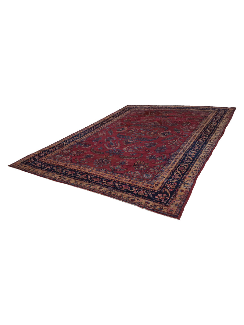Fasa Antique Kerman 3772 Rust Indigo Traditional Antique Rug