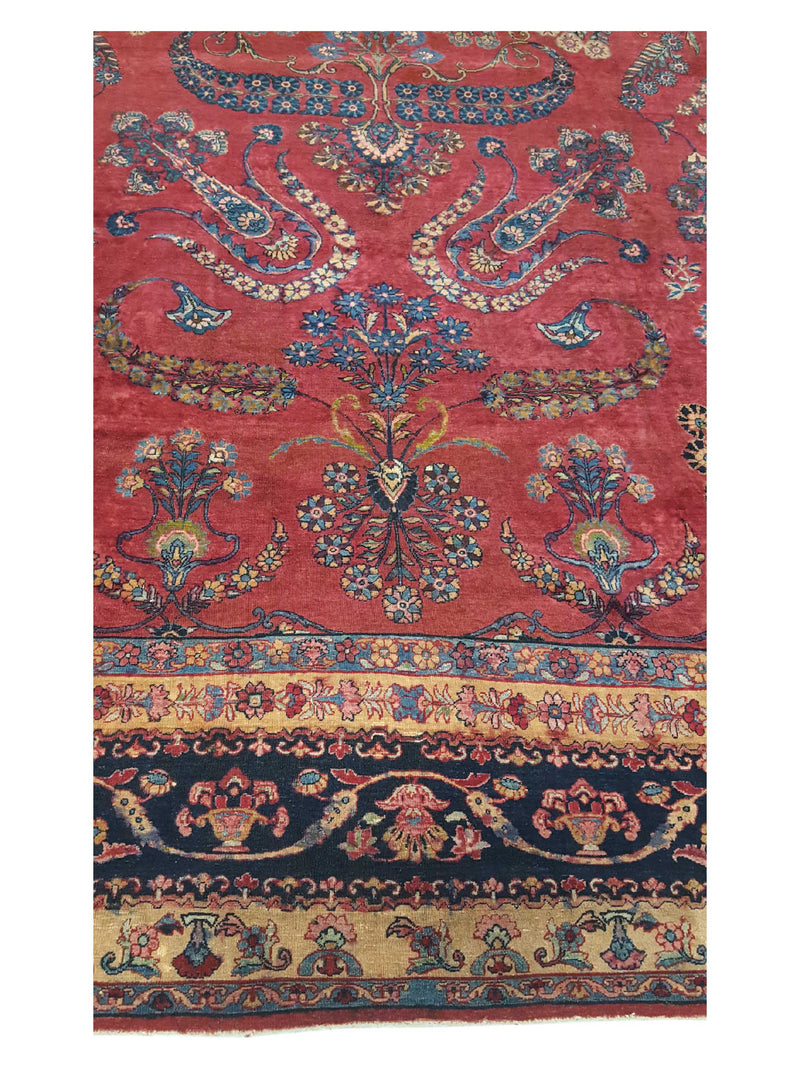 Fasa Antique Kerman 3772 Rust Indigo Traditional Antique Rug
