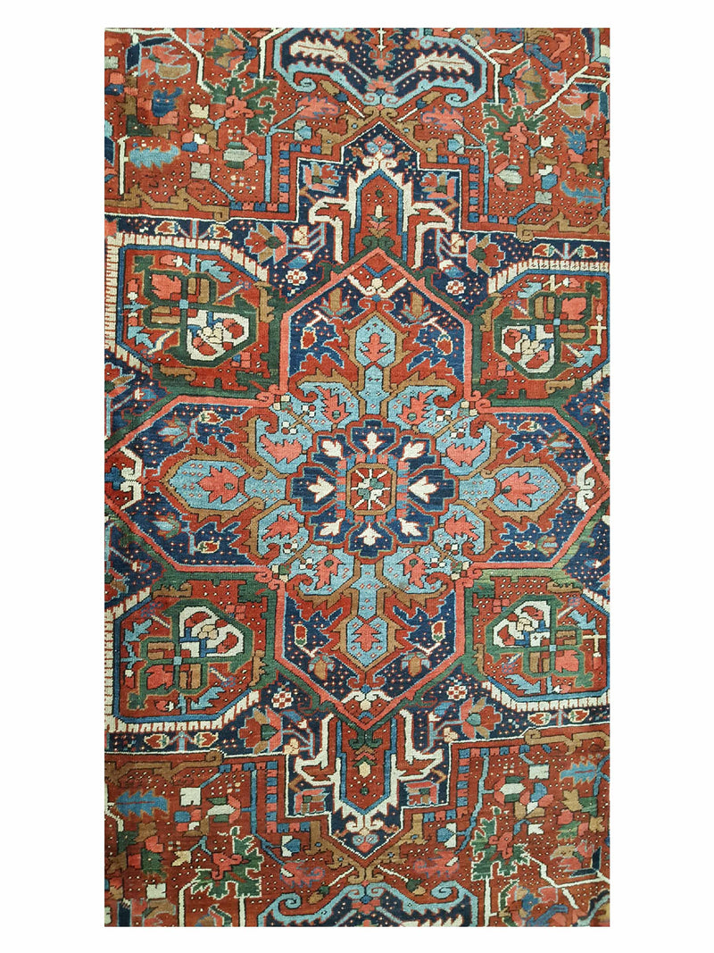Fasa Antique Heriz 3776 Rust Navy Traditional Antique Rug