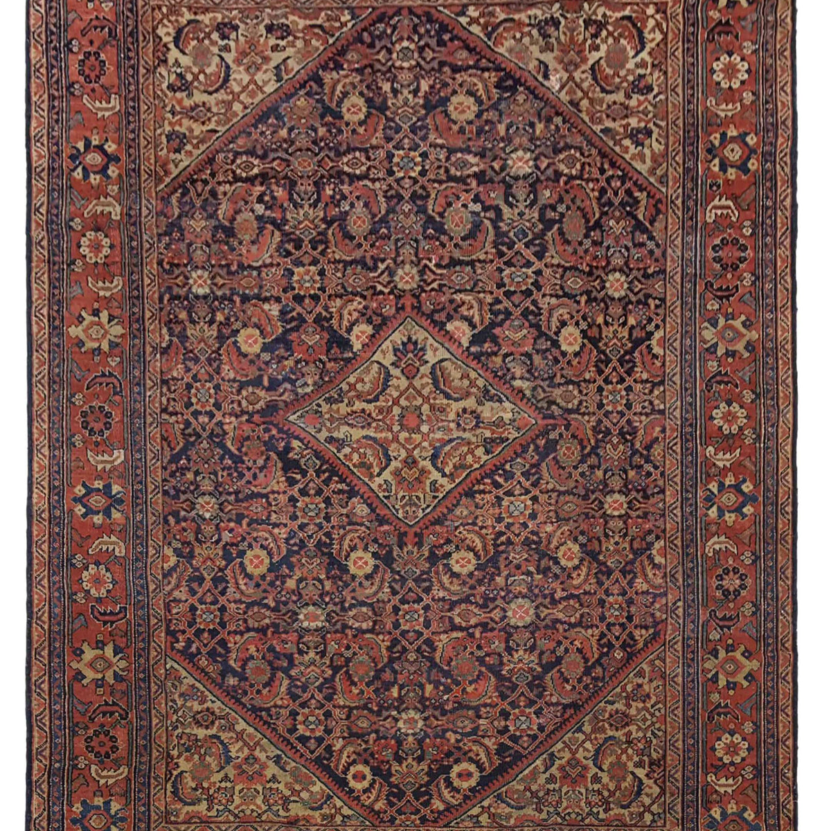 Fasa Antique Mahal  Navy Coral Traditional